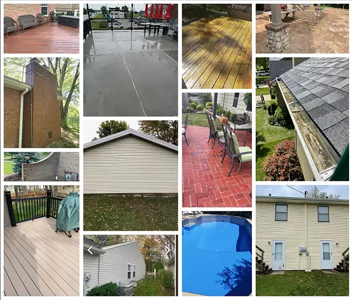 Petersburg Power Washing - collage of power washing projects completed - Springfield, IL