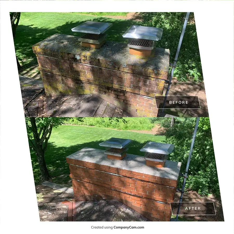 Petersburg Power Washing - Residential power washing services, house washing, before and after chimney brick washing - Springfield, IL