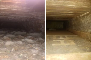 before and after air duct cleaning services in Petersburg, IL.